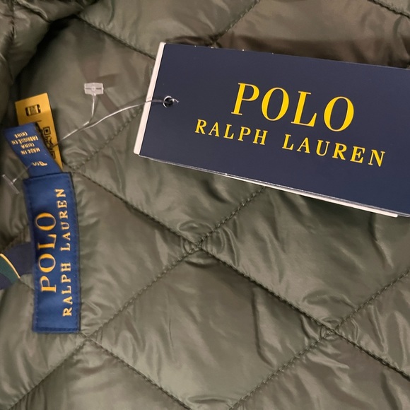 Polo Ralph Lauren Quilted Newbury Water Repellent Zip Army Olive Jacket - Picture 11 of 12